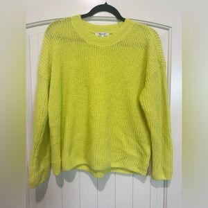 Madewell Neon Lime Crewneck Knit Sweater